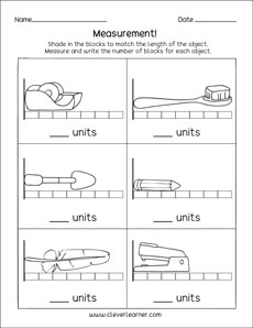 measurement worksheet kindergarten