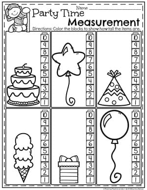 measurement worksheet kindergarten