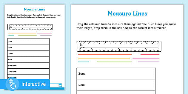 ? Y3 White Rose: Interactive Measuring Length Worksheet PDF