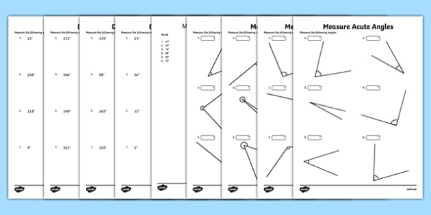 Measuring Angles with a Protractor Worksheet KS2 | Twinkl