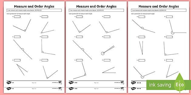Measure and Order Angles Differentiated Worksheet - Twinkl