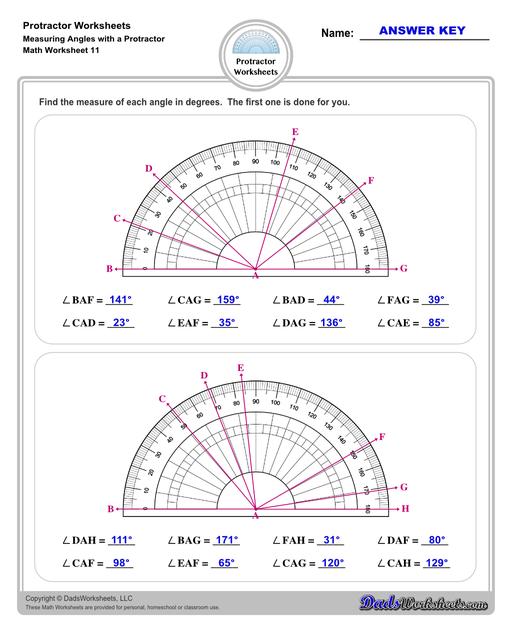 Angles with a Protractor Worksheets Library