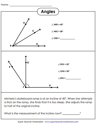 Measuring Angles: Printable Worksheets