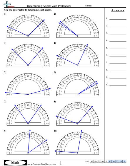 measuring angles worksheet 5th grade
