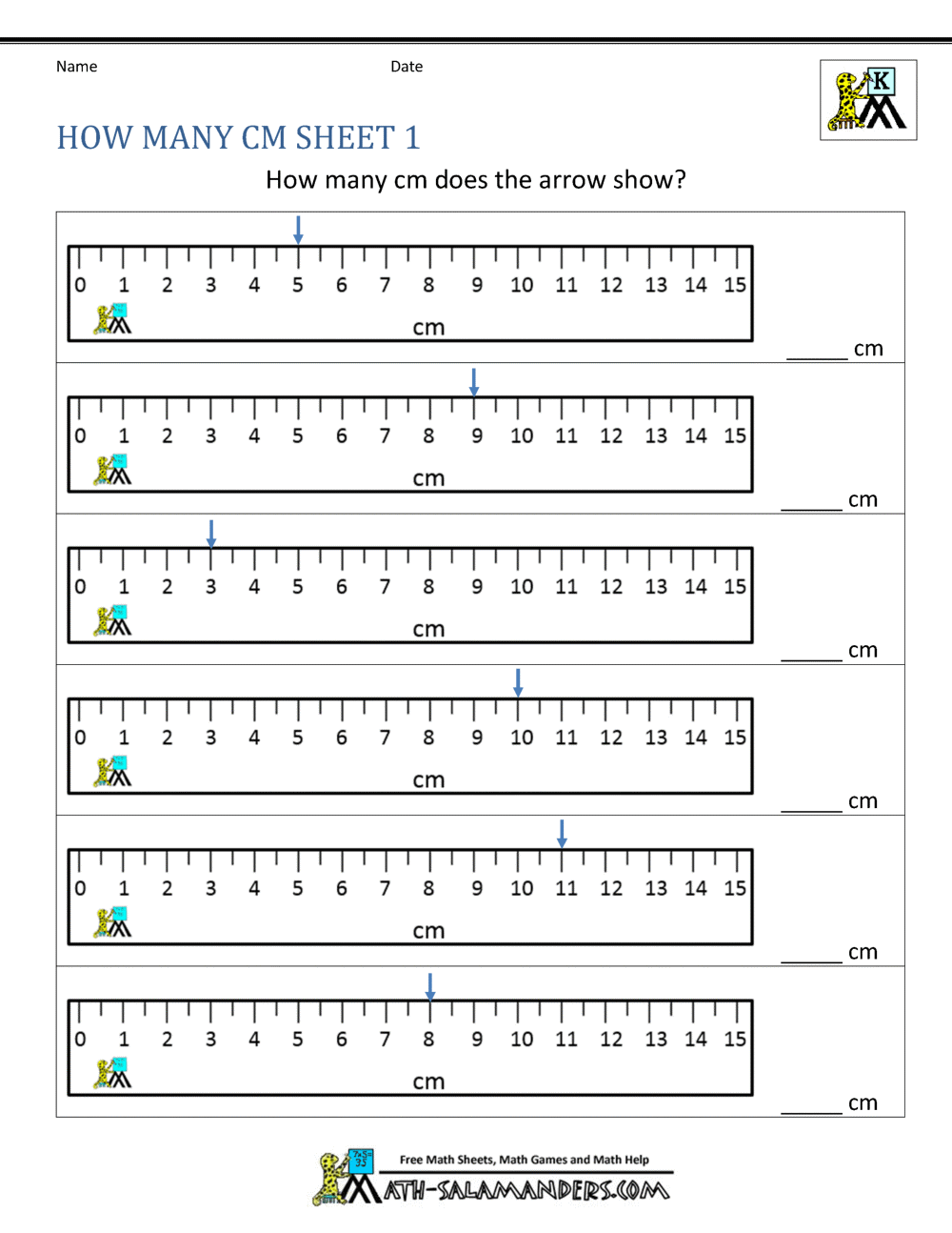 Measuring Length Worksheets for Kindergarten