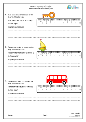 measuring in cm worksheet