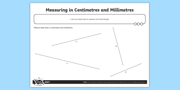 measuring in cm worksheet
