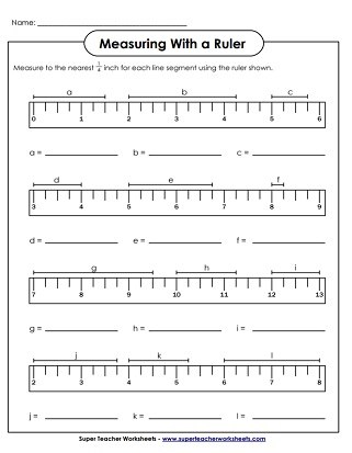 measuring in inches worksheet