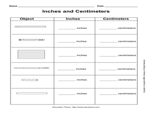 Inches and Centimeters Worksheet for 2nd - 3rd Grade | Lesson Planet