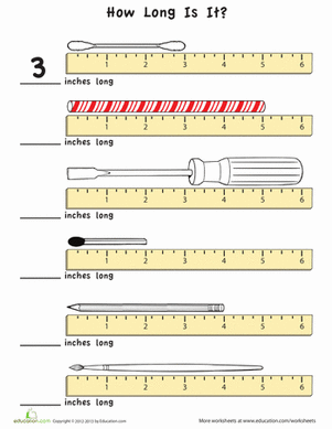 measuring inches worksheet