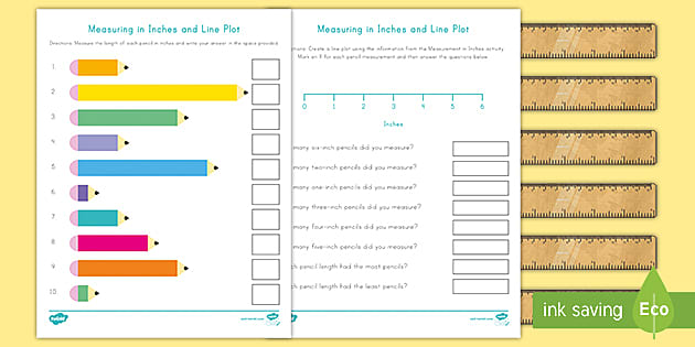 Measuring in Inches and Line Plot Activity (teacher made)
