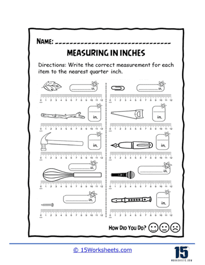 Measuring Inches Worksheets - 15 Worksheets Library
