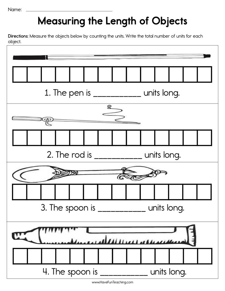 Measuring the Length of Objects Worksheet  