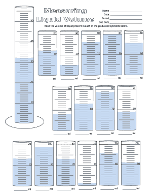 measuring liquid volume worksheet answers
