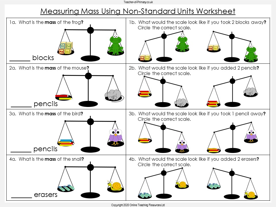 Measuring Mass Using Non-Standard Units Year Teaching, 58% OFF