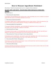 measuring match up worksheet answers