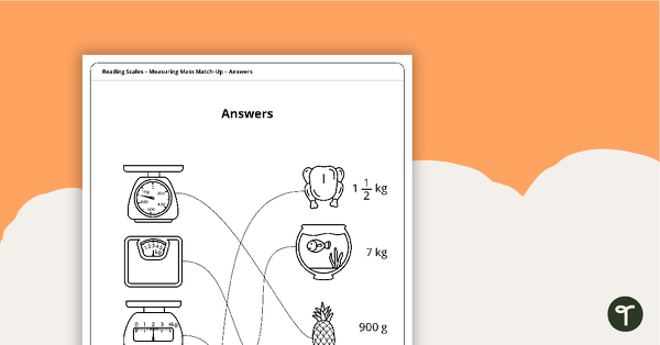 measuring match up worksheet answers
