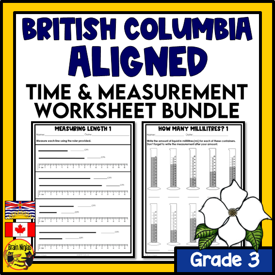 British Columbia Aligned Time and Measurement Math Worksheets ...