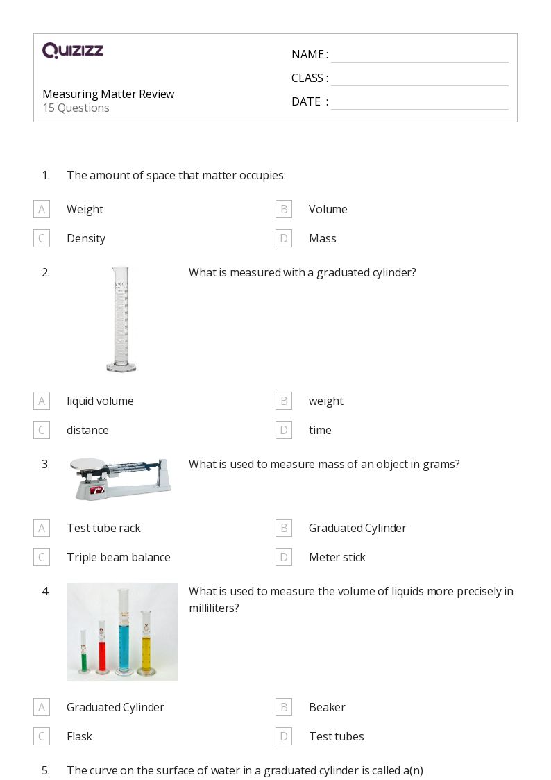 Free measuring matter worksheet answer key, Download Free measuring