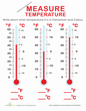 Measure Temperature | Worksheet 