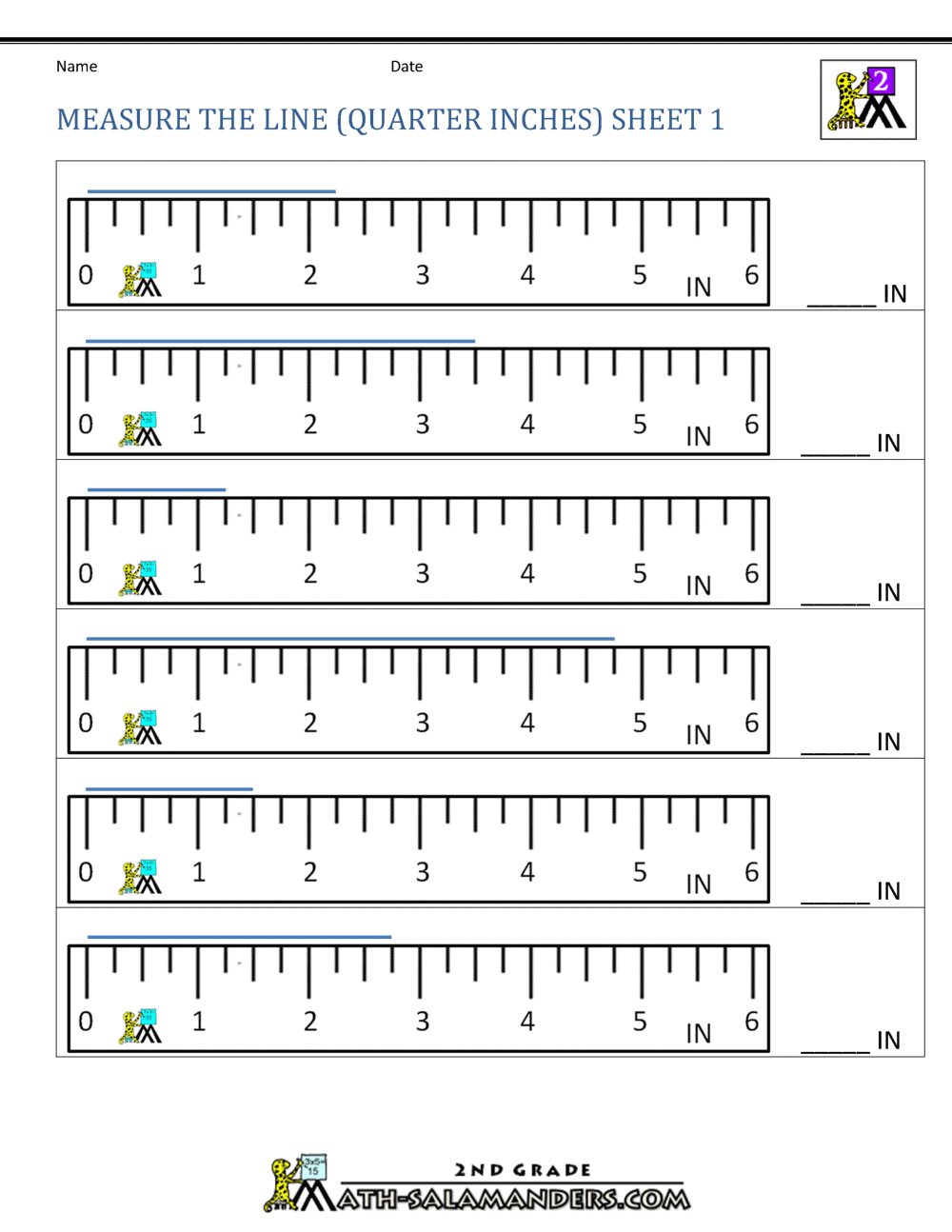Measurement Math Worksheets - Measuring Length