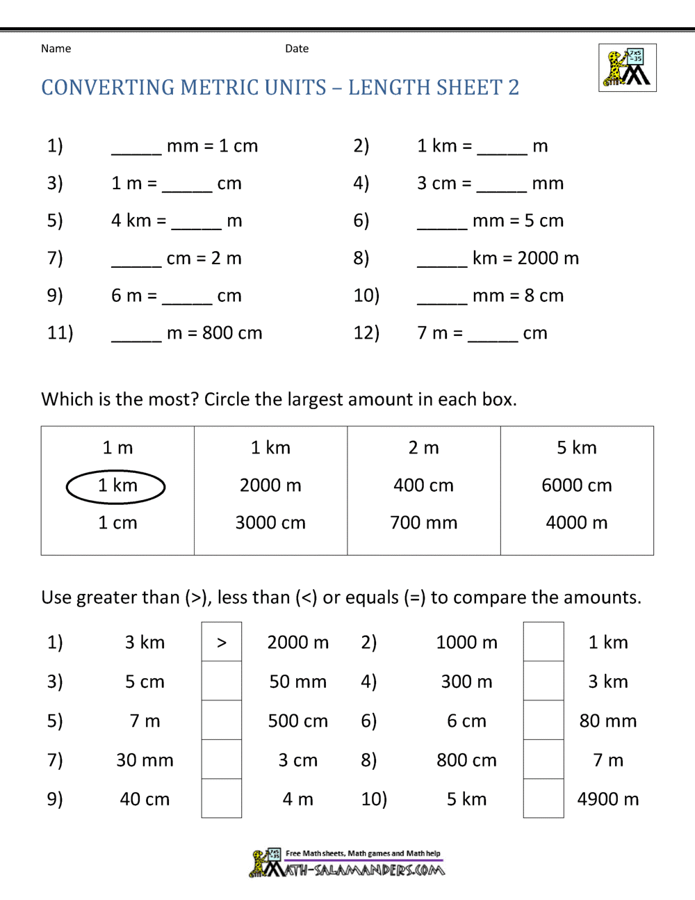 measuring units worksheet answers 5th grade