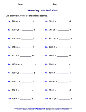 Measuring Units Worksheet Answer Key - Fill Online, Printable ...
