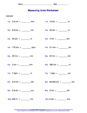 measuring units worksheet answers