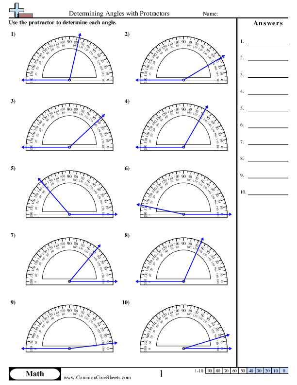 measuring with a protractor worksheet