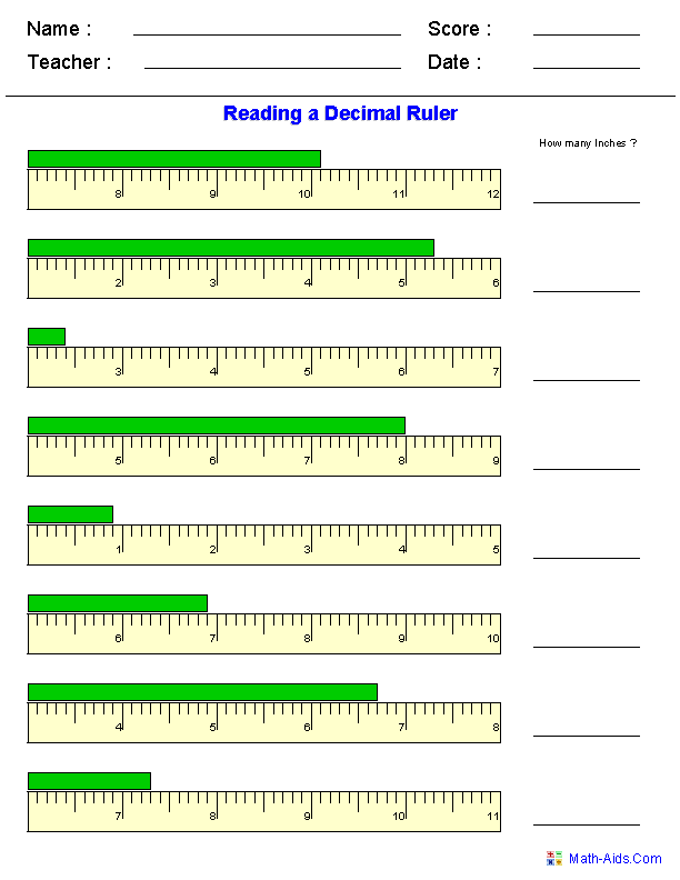 measuring with a ruler worksheet