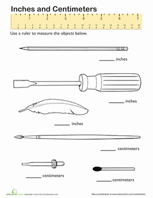 Measurement Mania: Centimeters &  Inches | Worksheet 