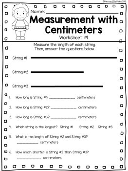 measuring worksheet 2nd grade