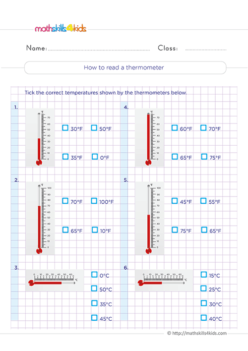Units of measurement: Free printable worksheets for 3rd graders