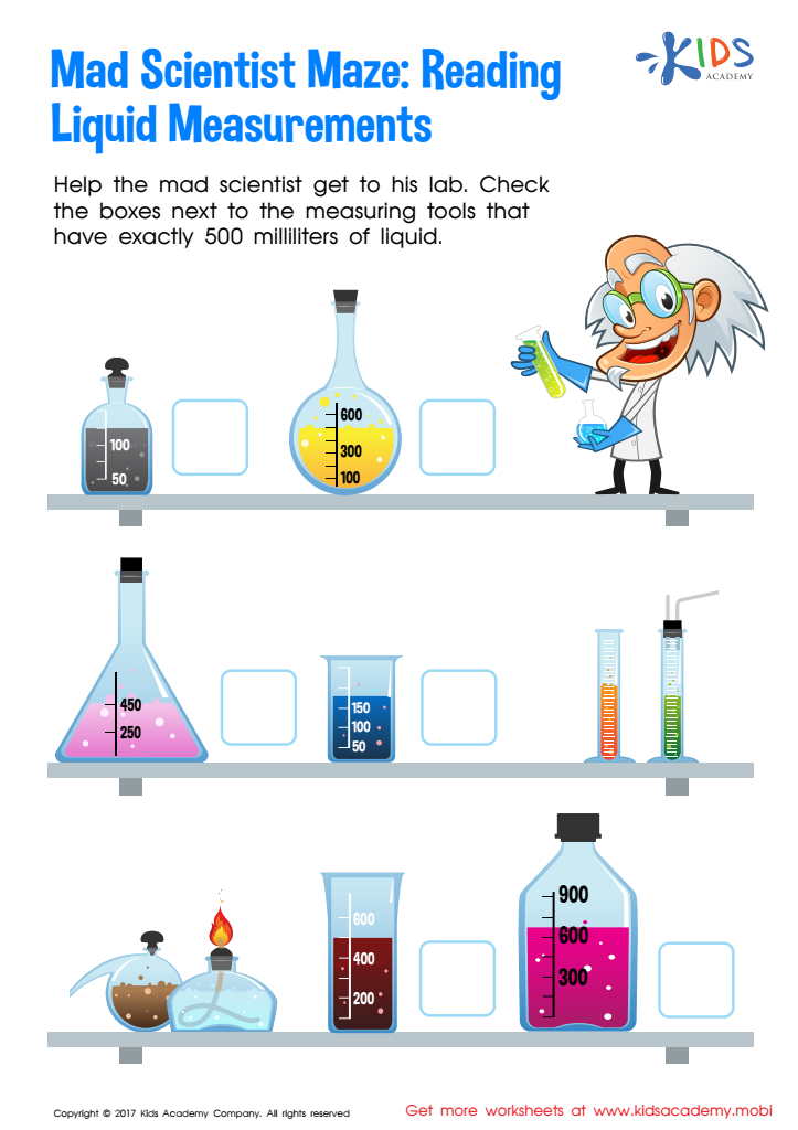 Reading Liquid Measurement Worksheet: Free Reading Printable PDF ...