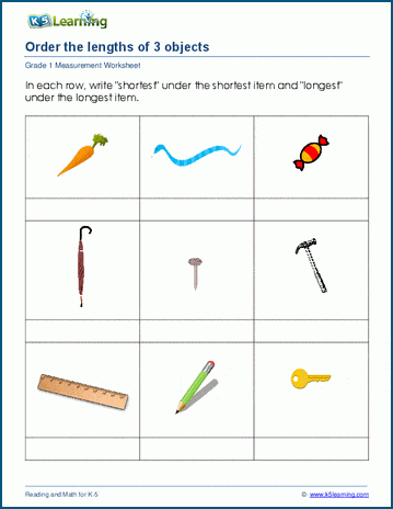 measuring worksheet first grade