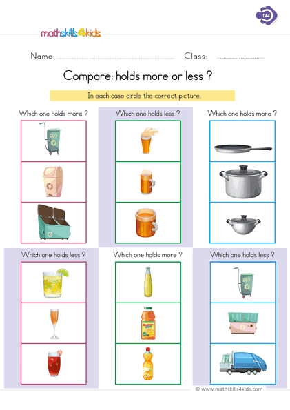 Free printable 1st Grade measurement worksheets and activities
