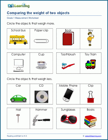 measuring worksheet for first grade