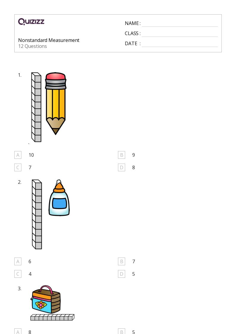 measuring worksheet for first grade