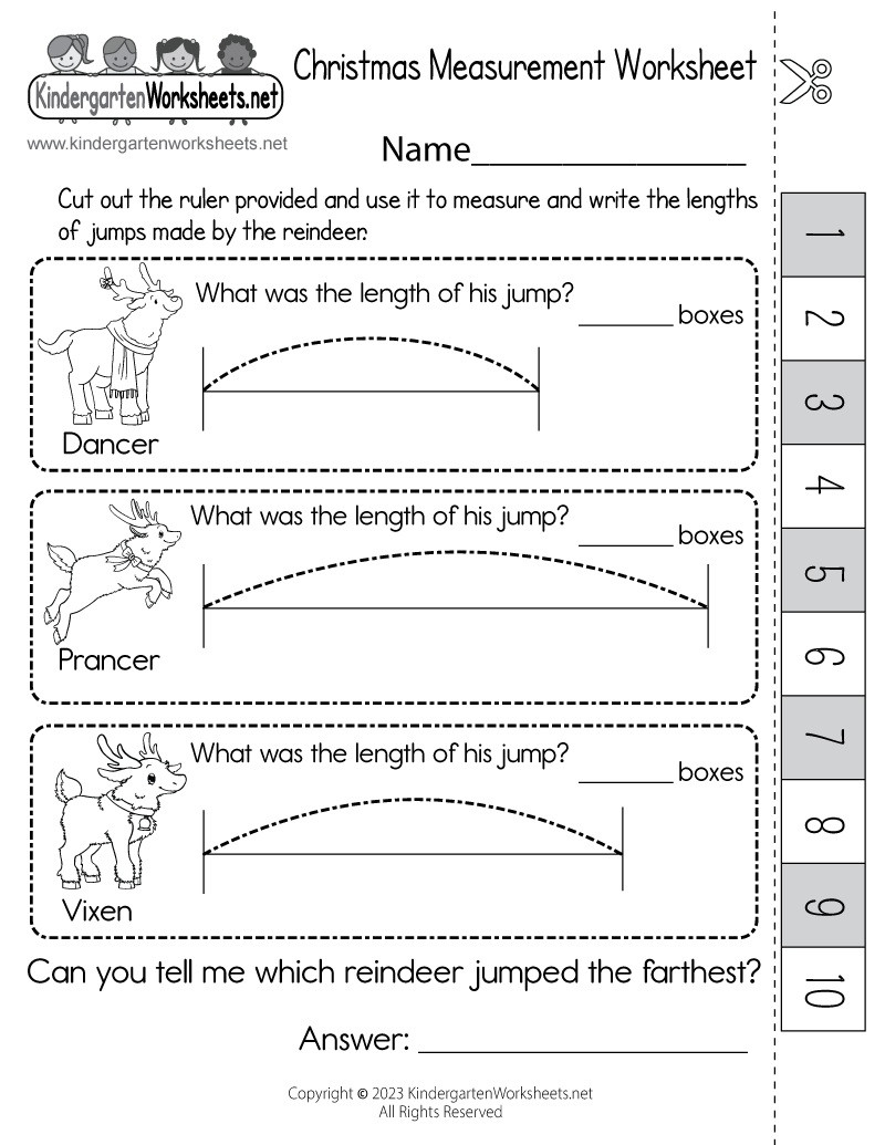 Christmas Measurement Worksheet - Free Printable, Digital, &  PDF