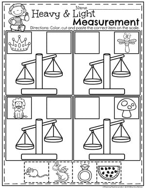 measuring worksheet for pre schoolers