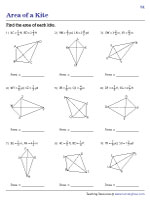 Area of Kites Worksheets