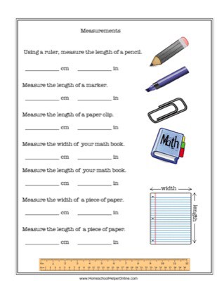 Measurement Worksheet - Homeschool Helper Online