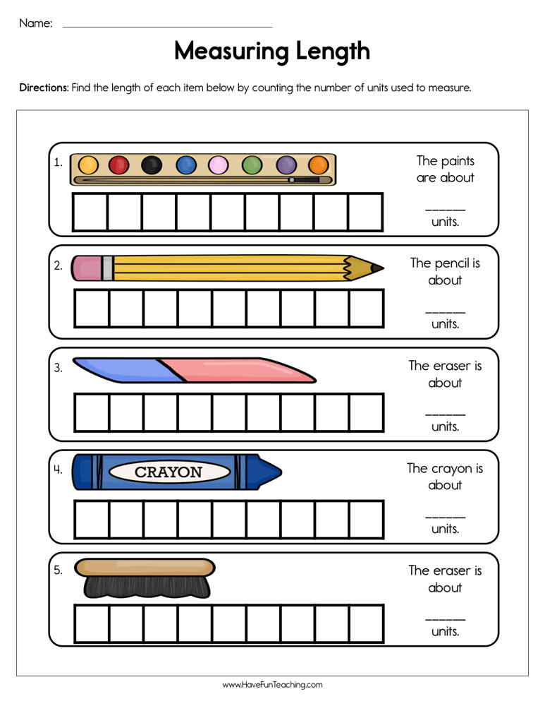 measurment worksheet