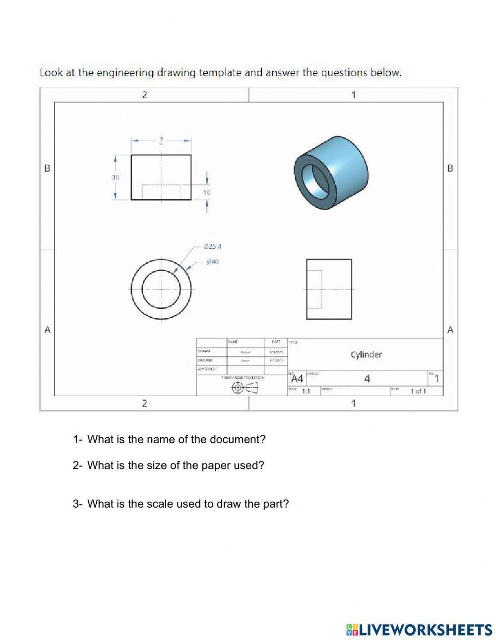 Free mechanical drawing worksheet, Download Free mechanical drawing