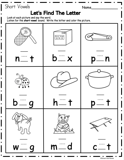 medial vowels worksheet