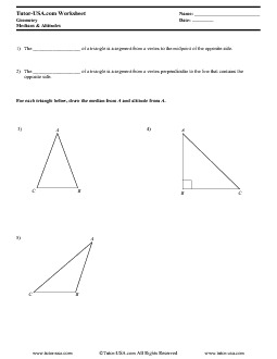 medians worksheet