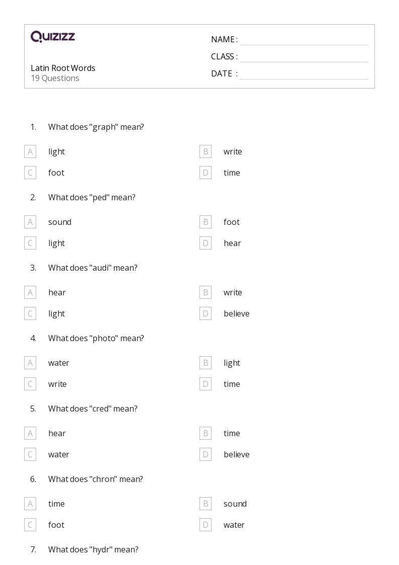 medical terminology root words worksheet