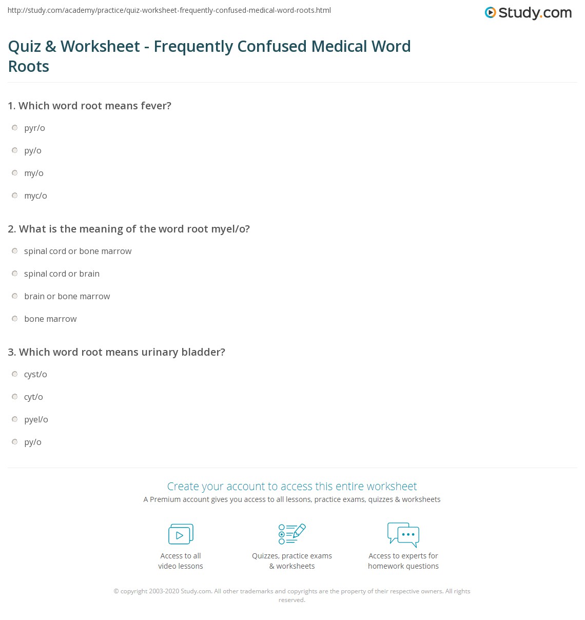 medical terminology root words worksheet