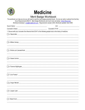 Medicine Merit Badge - Fill Online, Printable, Fillable, Blank ...