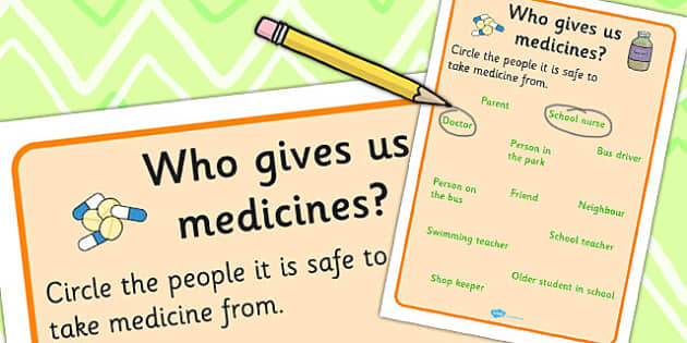 Who Gives Us Medicines Worksheet (teacher made) - Twinkl
